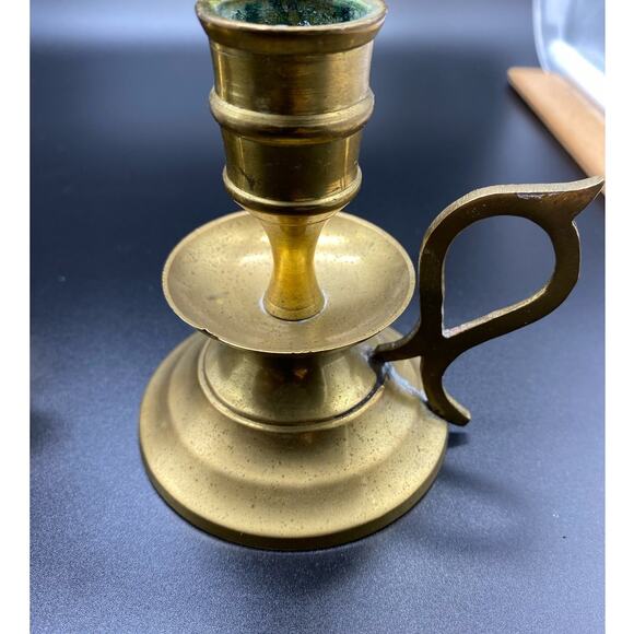 Pair solid‎ Brass Candle holders Boho Vintage Chamberstick India Midcentury - Picture 3 of 6